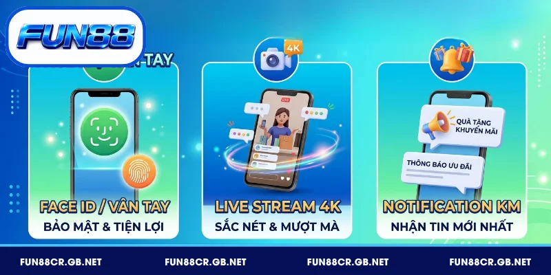 Tải App FUN88 - Hướng Dẫn Cài Đặt Ios/Android Nhanh Chóng 4 App FUN88 sở hữu nhiều tính năng nổi bật so với bản web