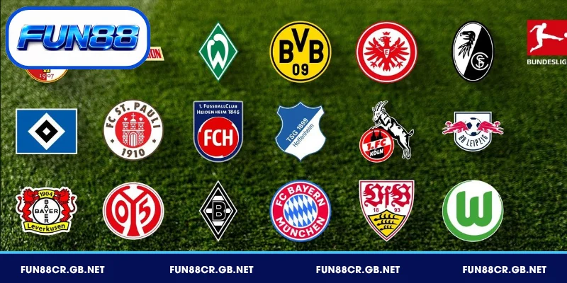 BXH Bundesliga với sự góp mặt của 18 đội
