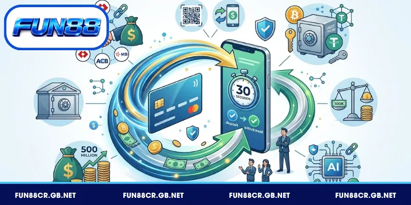 Giao dịch nạp rút FUN88 nhanh, an toàn