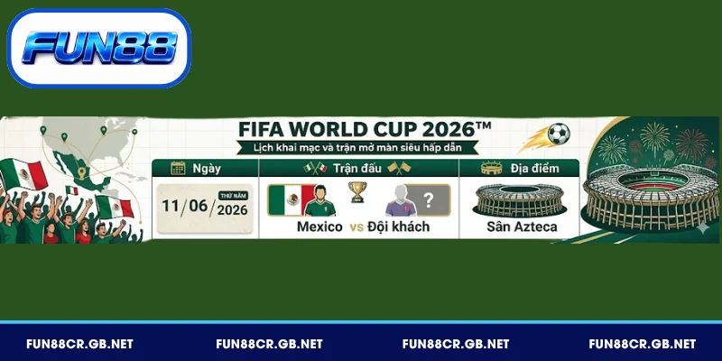 Lịch khai mạc và trận mở màn World Cup 2026