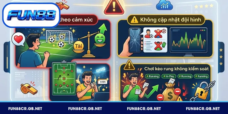 Sai lầm phổ biến khi cược kèo Tài Xỉu FUN88