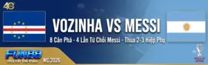 Vozinha cản phá cú sút của Messi trong trận Argentina vs Cape Verde vòng 1/32 World Cup 2026